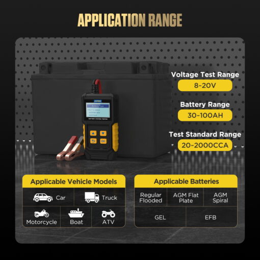 AUTOOL BT360 Digital Automotive Diagnostic Battery Tester Analyzer Charging Scanner Tool - Image 7