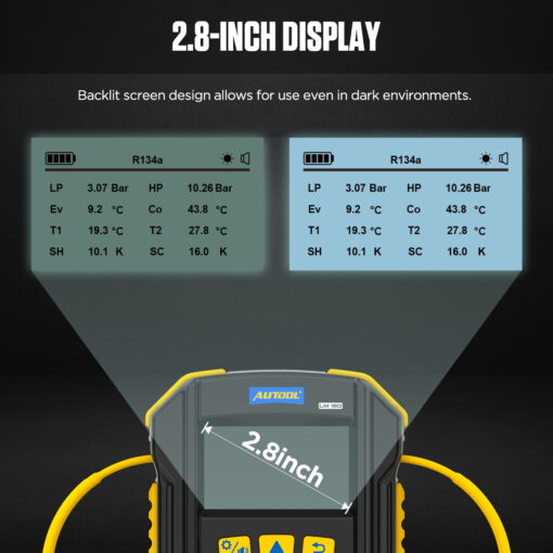 AUTOOL LM160 Refrigerant Leak Detector Digital Manifold Gauges - Image 8
