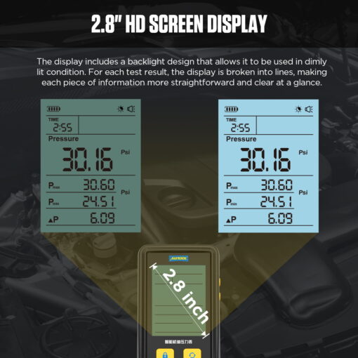 AUTOOL PT620 Engine Oil Pressure Gauge with Digital Display - Image 10