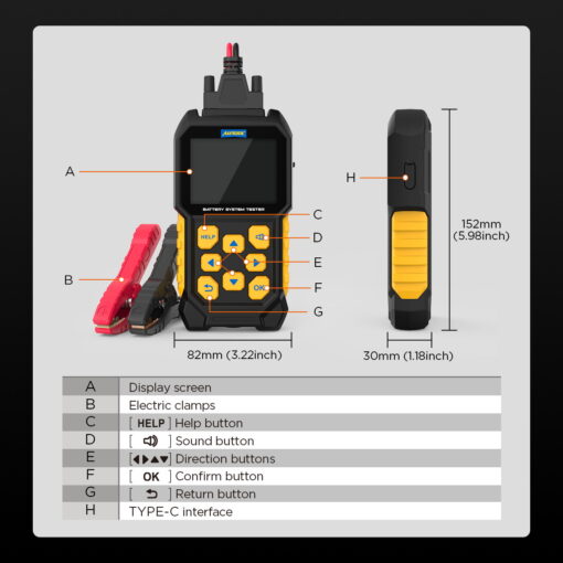 AUTOOL BT460 Car Battery Load Tester for 12V 24V - Image 3