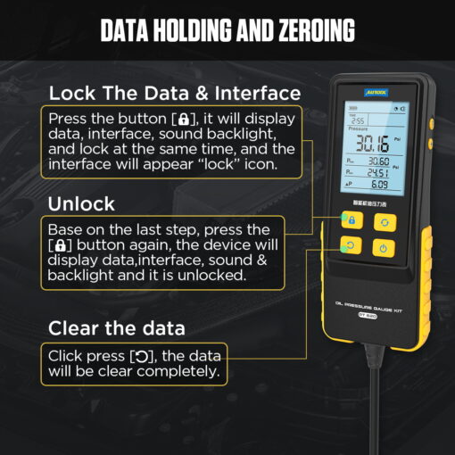 AUTOOL PT620 Engine Oil Pressure Gauge with Digital Display - Image 8