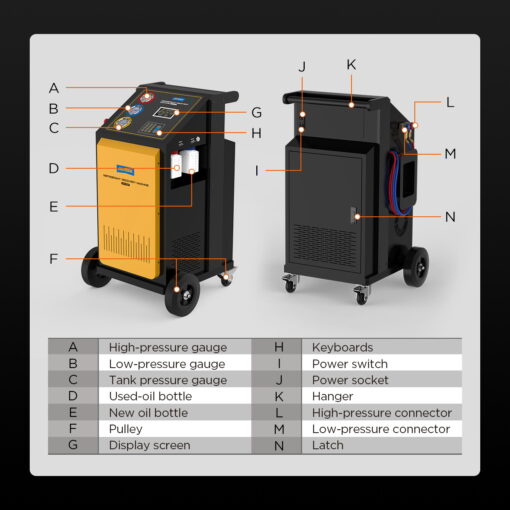 AUTOOL LM707 AC Refrigerant Recovery Machine-High-Precision Refrigerant Recovery And Filling - Image 4