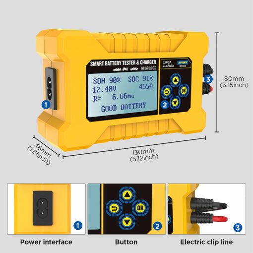 AUTOOL BT380 Automotive Battery Tester Analyzer Vehicle 12V Power Bank CCA2400 - Image 8