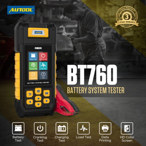 AUTOOL BT760 Battery Load Tester with Printer - Image 11