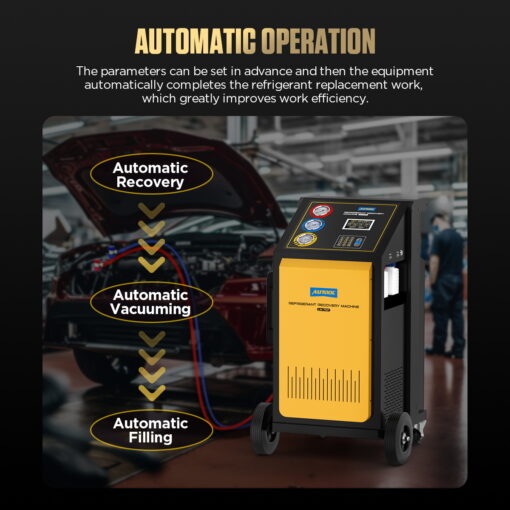 AUTOOL LM707 AC Refrigerant Recovery Machine-High-Precision Refrigerant Recovery And Filling - Image 5