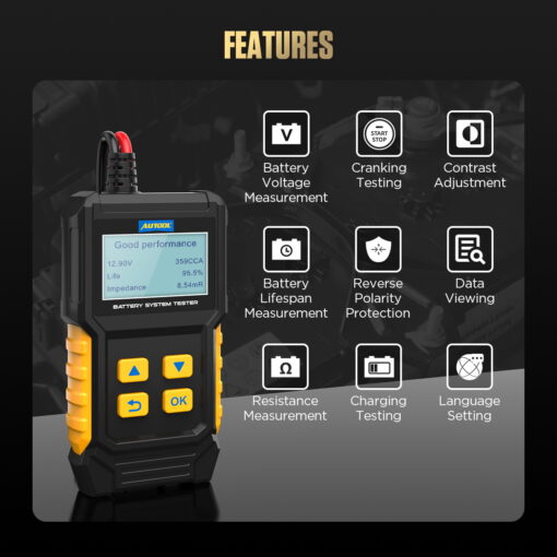 AUTOOL BT360 Digital Automotive Diagnostic Battery Tester Analyzer Charging Scanner Tool - Image 3