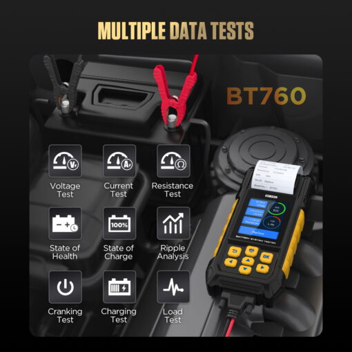 AUTOOL BT760 Battery Load Tester with Printer - Image 8