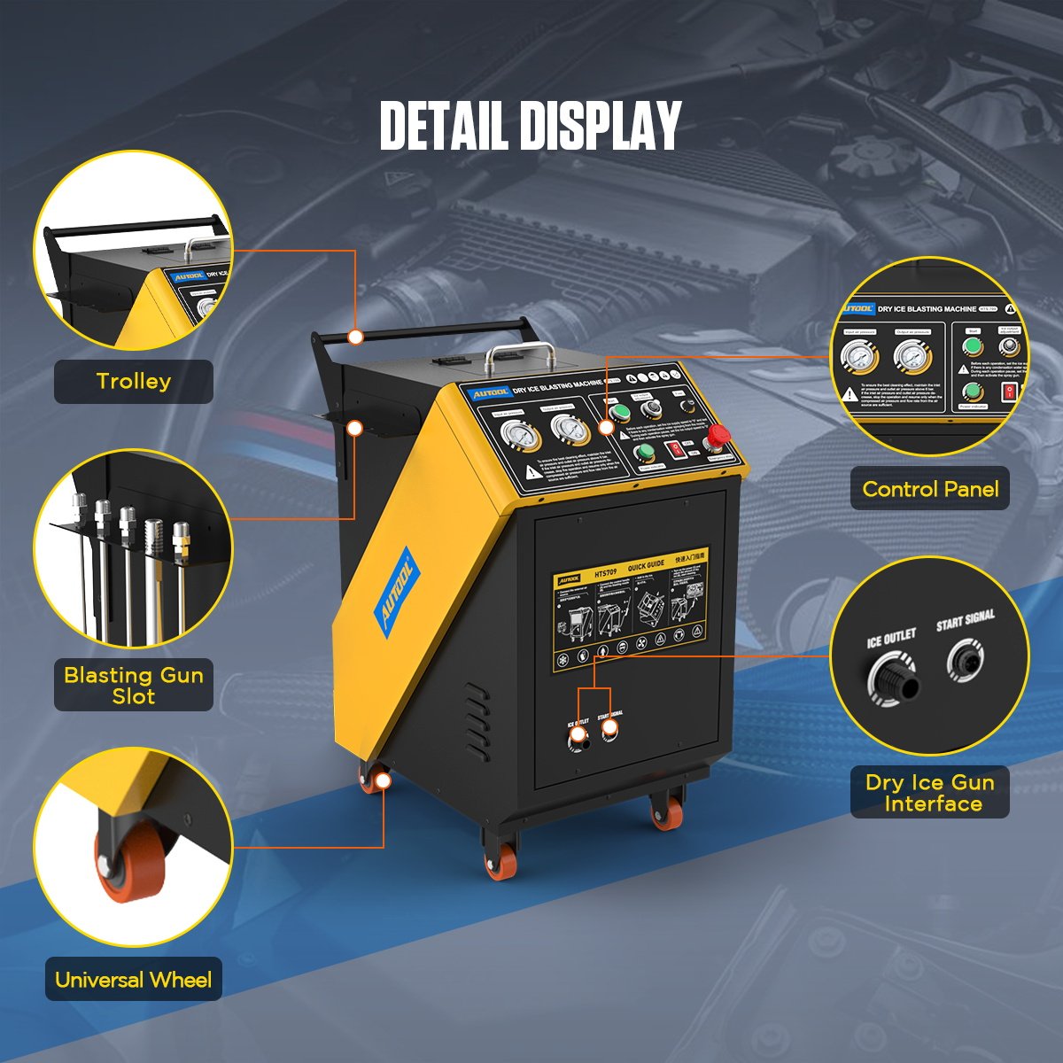 HTS709 AUTOOL Dry Ice Cleaning Machine with Dual pressure display - Image 5
