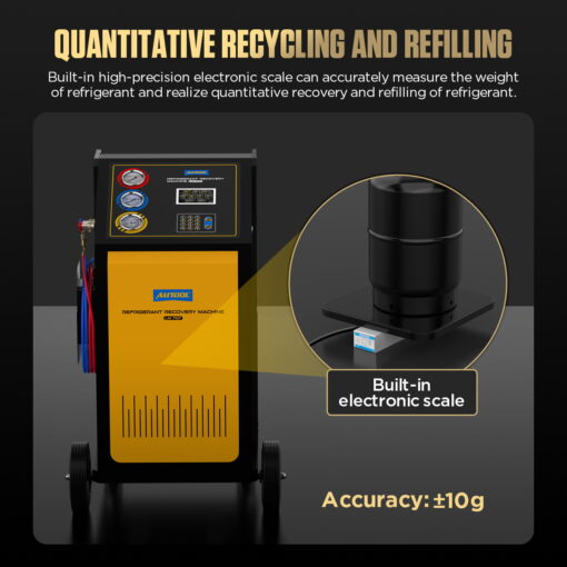 AUTOOL LM707 AC Refrigerant Recovery Machine-High-Precision Refrigerant Recovery And Filling - Image 7