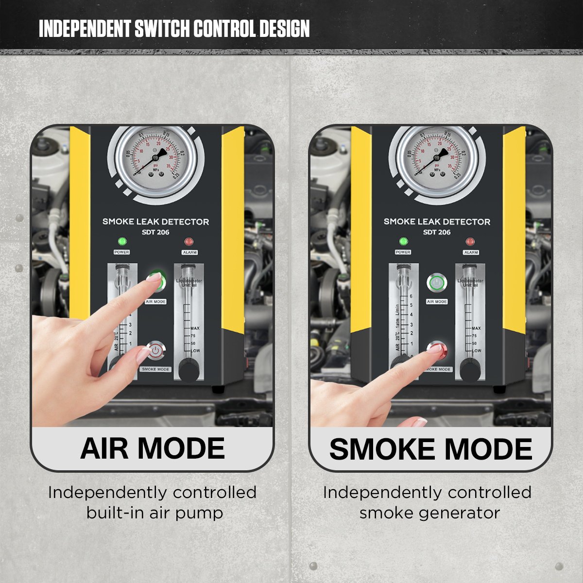 SDT206 AUTOOL Smoke Leak Detector For car Vacuum Leaks - Image 7