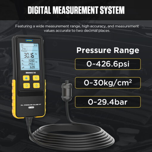 AUTOOL PT620 Engine Oil Pressure Gauge with Digital Display - Image 3
