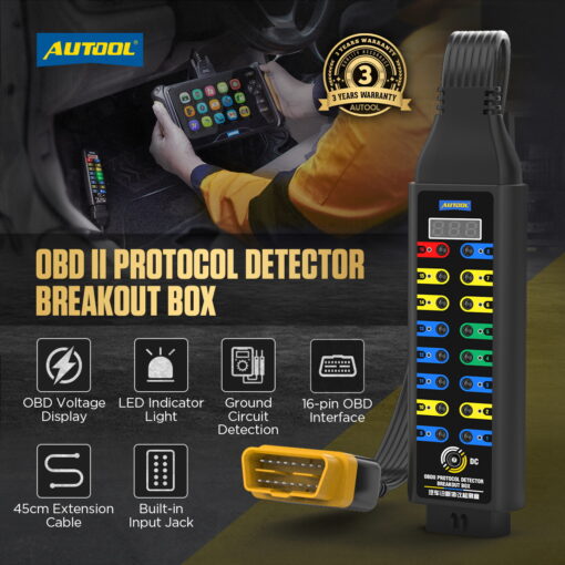 AUTOOL OBD2 Breakout Box Protocol Detector Upgraded Version - Image 10