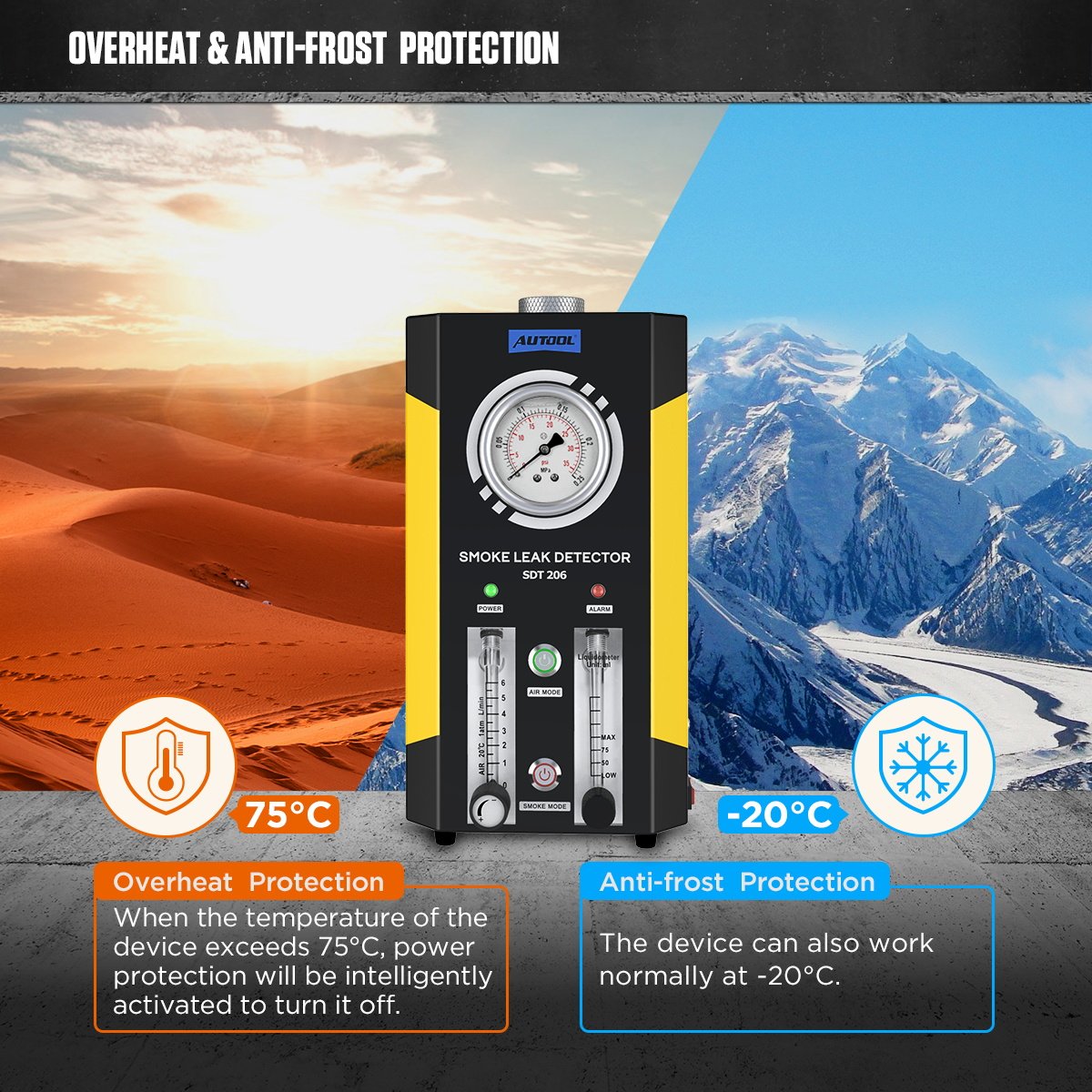 SDT206 AUTOOL Smoke Leak Detector For car Vacuum Leaks - Image 8