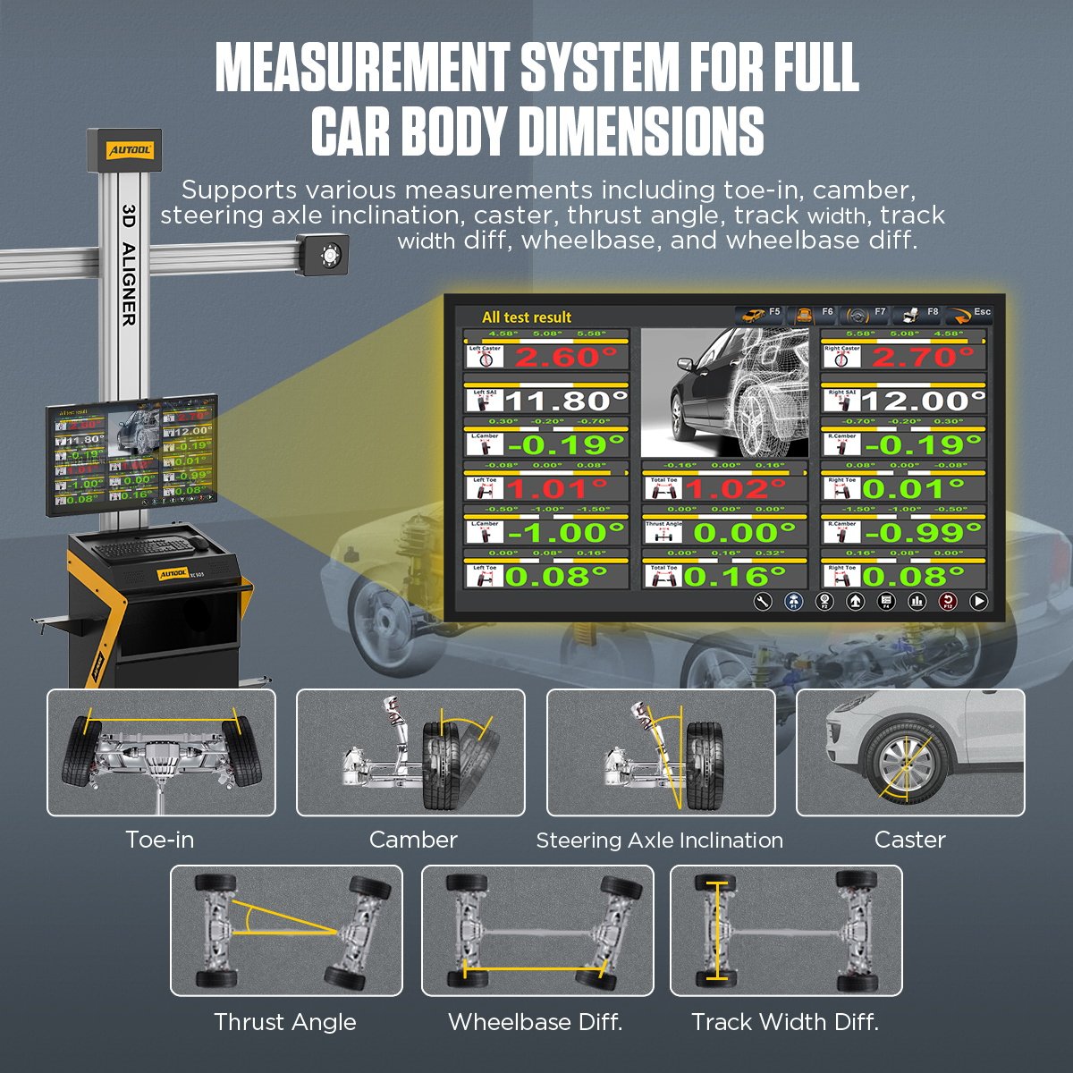 XC505 AUTOOL 3D Alignment Tire Machine For All indian Cars - Image 8