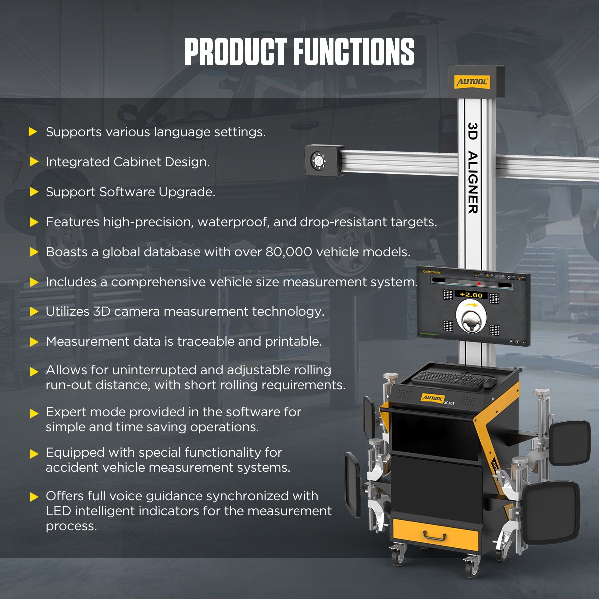 XC505 AUTOOL 3D Alignment Tire Machine For All indian Cars - Image 2