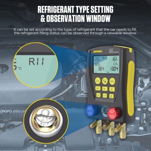 AUTOOL LM120 AC Manifold Gauge Refrigerant Identifier - Image 5