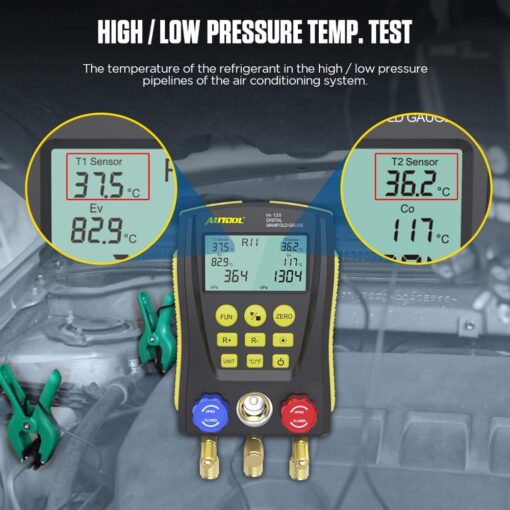 AUTOOL LM120 AC Manifold Gauge Refrigerant Identifier - Image 3
