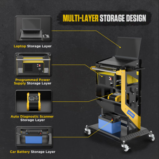AUTOOL 3X Tier Rolling Tool Tiered Storage Cart - Image 5