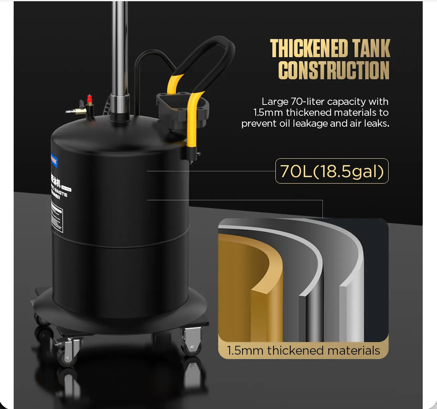 OD710 AUTOOL Pneumatic Waste Oil Drainer For Workshop - Image 9