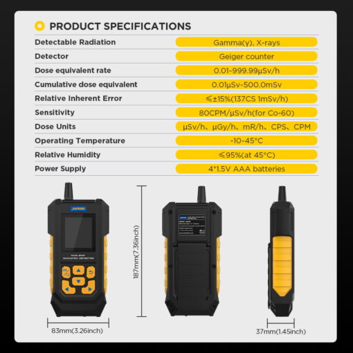 AUTOOL ND300 Geiger Counter Nuclear Radiation Detector Portable Handheld Beta Gamma X-ray - Image 2