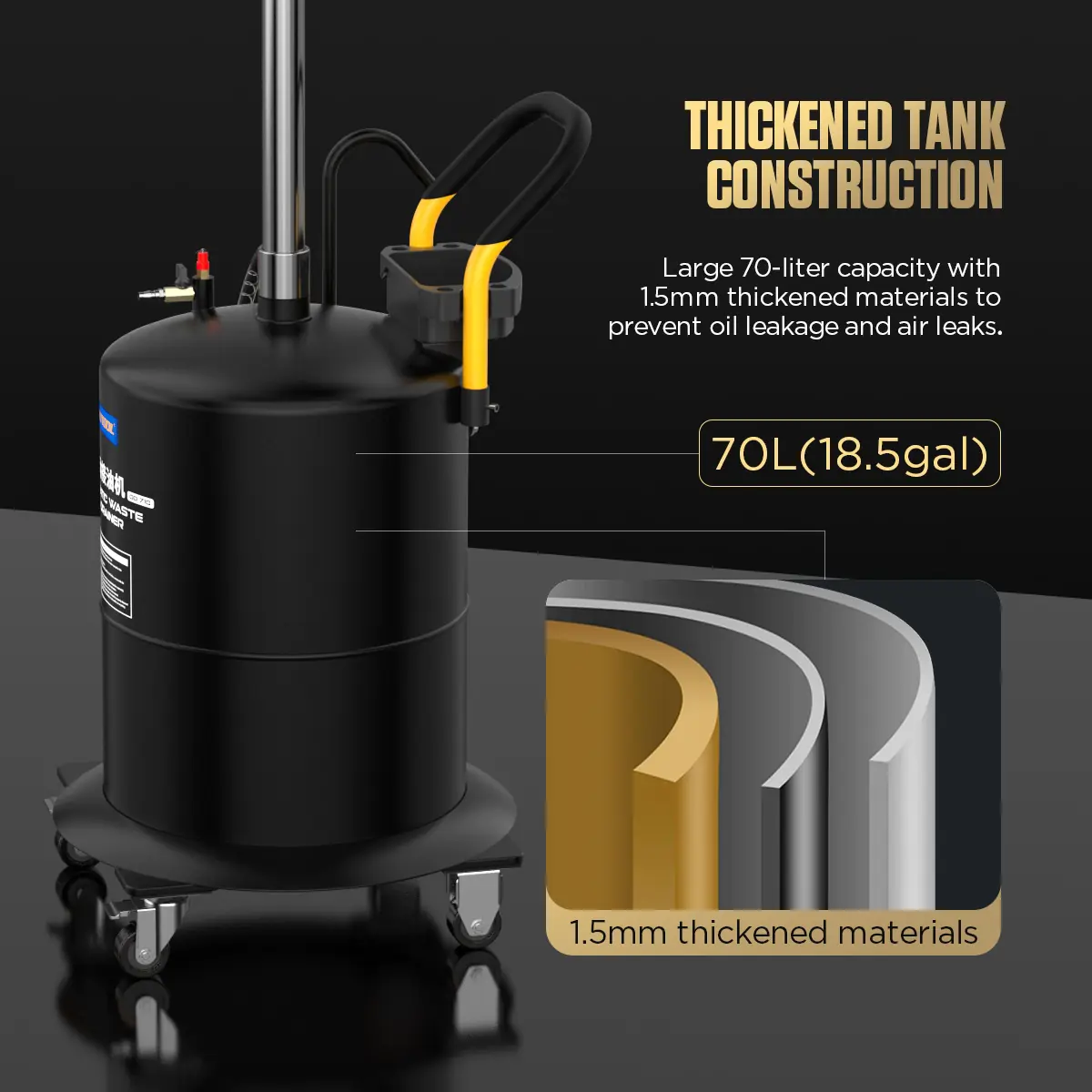 OD710 AUTOOL Pneumatic Waste Oil Drainer For Workshop - Image 5