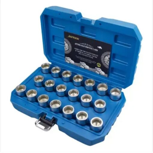 Mrcartool 20pcs Locking Wheel Nut Key Socket Set Kit Touareg Anti-Theft Screw Sleeve Tool For Porsche Cayenne Panamera VW Audi