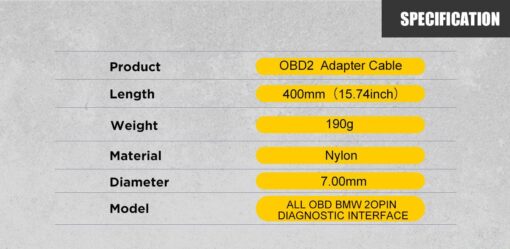 AUTOOL 40CM OBD2 Extension Cable Connector 20pin to 16pin OBD2 Adapter - Image 6