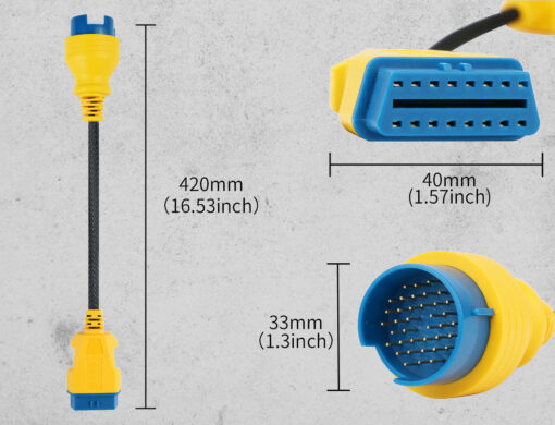 AUTOOL 42 CM Car OBD2 Reinforced Nylon Extension Cord 38PIN TO 16PIN Male to Female Cable for Benz - Image 8