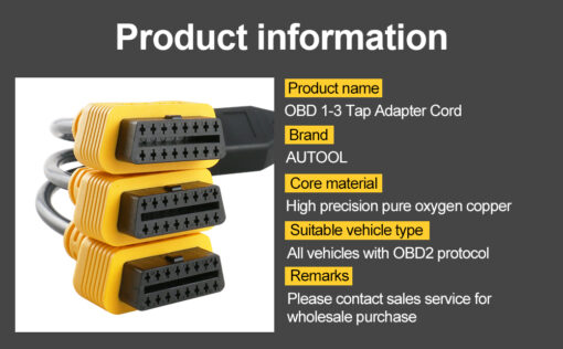 AUTOOL OBD2 16Pin Extension Cable 1.5m Car OBD Connect Extend Adapter Wire ELM327 OBD II OBD2 Extension Connector Cord - Image 3