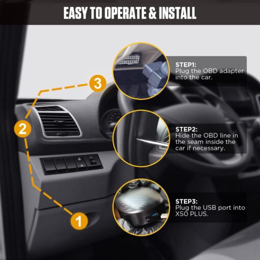 Autool Car OBD Head-Up Display X50 Plus Multi-Function Smart Digital Meter & Alarm Fault Code Water Temp. - Image 5