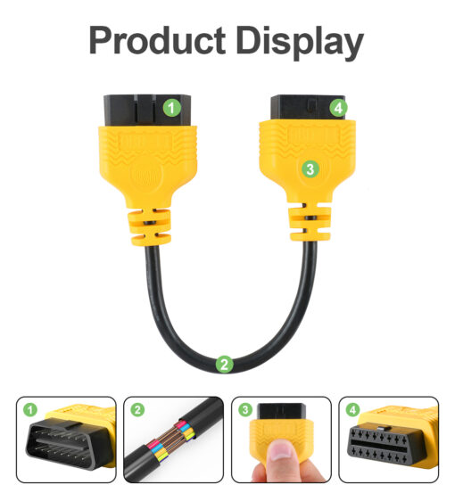 AUTOOL OBD 2 Diagnostic Adapter Cable Car OBD2 II ELM327 Extend Connector Scanner 16Pin Male to Female Extension Wire 30cm - Image 7