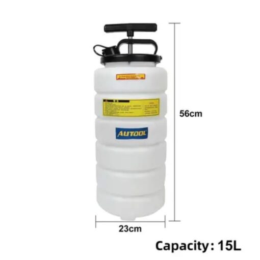 Universal Autool 15L Big Tank Manual Pump Engine Oil Suction Drainer Extractor Bleeder - Image 9