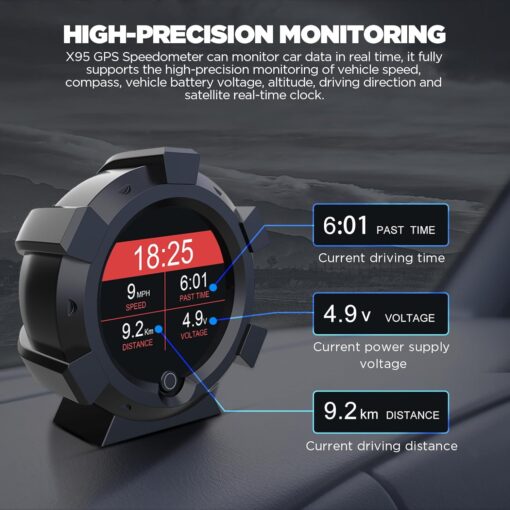 AUTOOL X95 Car GPS Slope Meter 3.5" HUD, Multifunctional Head Up Display - Image 6