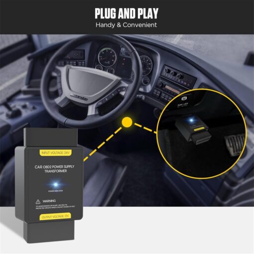 OBD2 Power Supply Transformer 24V to 12V OBD Power Supply Converter OBD2 Voltage Converter - Image 4