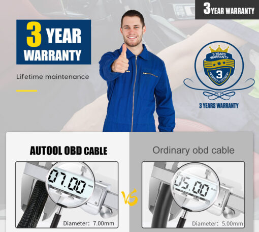 AUTOOL 40CM OBD2 Extension Cable Connector 20pin to 16pin OBD2 Adapter - Image 9