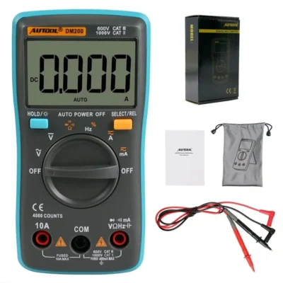 AUTOOL DM200 Portable Autoranging Digital Multimeter 4000 Counts Backlight AC/DC