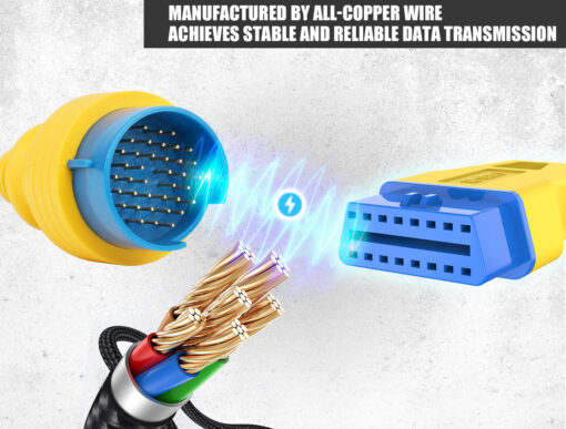 AUTOOL 42 CM Car OBD2 Reinforced Nylon Extension Cord 38PIN TO 16PIN Male to Female Cable for Benz - Image 5