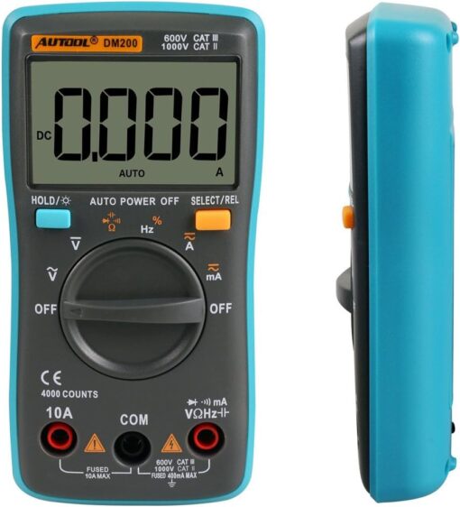 AUTOOL DM200 Portable Autoranging Digital Multimeter 4000 Counts Backlight AC/DC - Image 11