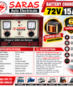 72V 15A Battery Charger – Heavy Duty Copper Coil Transformer