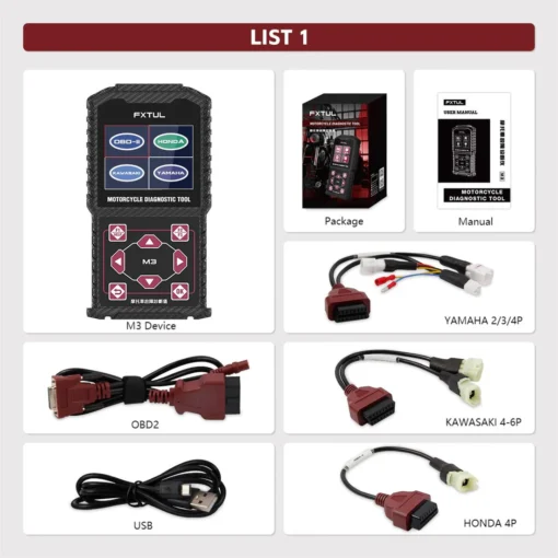 FXTUL M3 Motorcycle Diagnostic Tool OBD2 Code Reader Scan Tool For Honda Yamaha Motorcycle - Image 12