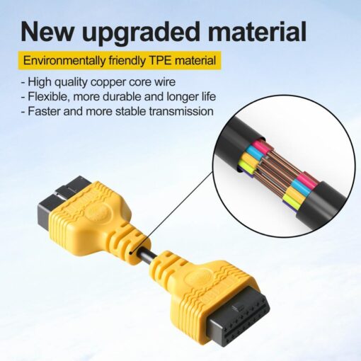 AUTOOL Car OBD 2 II Extension Cable Connector Auto OBD 16pin Adapter Extend Wire OBD2 Connect Cord For Launch X431 Airbag 14CM - Image 3