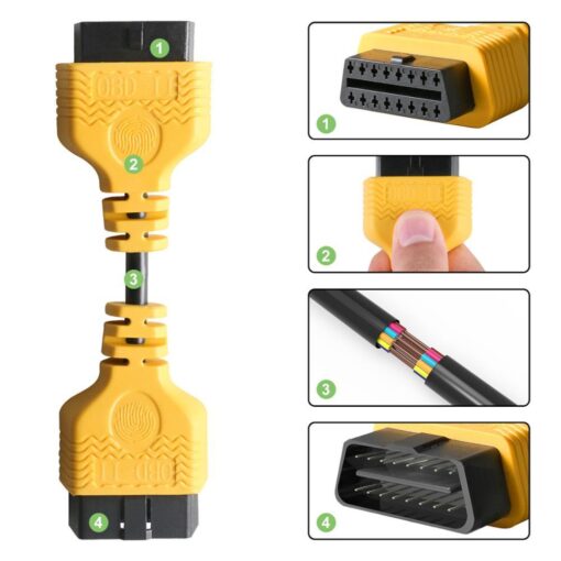 AUTOOL Car OBD 2 II Extension Cable Connector Auto OBD 16pin Adapter Extend Wire OBD2 Connect Cord For Launch X431 Airbag 14CM - Image 4