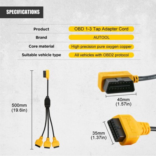 AUTOOL OBD2 16Pin Extension Cable 1.5m Car OBD Connect Extend Adapter Wire ELM327 OBD II OBD2 Extension Connector Cord - Image 7
