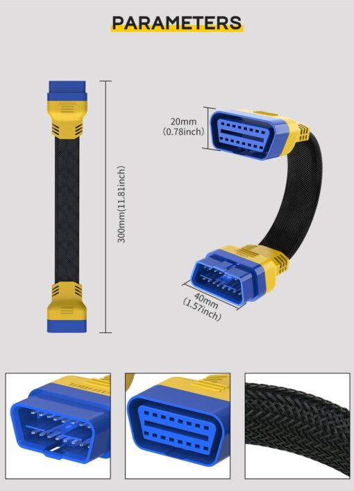 AUTOOL Car OBD2 II Enhanced Flexible Extension Male to Female Cable for Launch Easydiag/THINKDIAG/THINKDRIVER/ELM327 OBDII Cable - Image 3