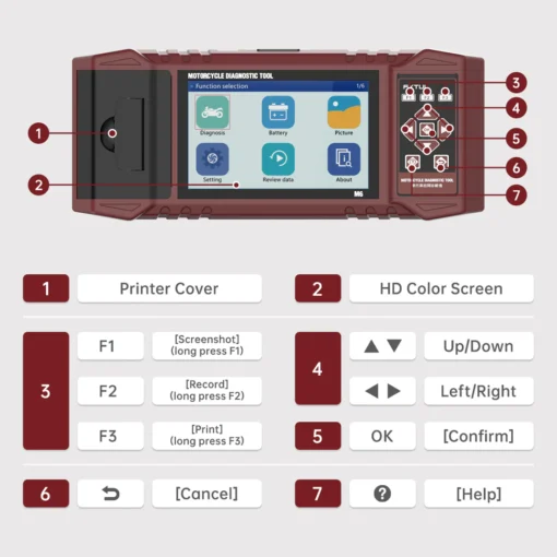 FXTUL M6 Motorcycle Diagnostic Tool For Harley BMW Supports 70+ Motor Brands, Full System Coverage, Real-time Recording, Printable Reports - Image 6