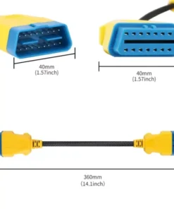 autool 60cm car 16 pin obdii enhanced extension male to female cable for launch easydiag/thinkdiag/thinkdriver/elm327 obd2 cable