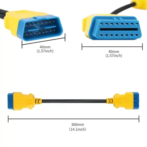 AUTOOL 36CM Car OBD2 Reinforced Nylon Extension Cord Male to Female Cable for Launch Easydiag/THINKDIAG/THINKDRIVER/ELM327 Cable - Image 6