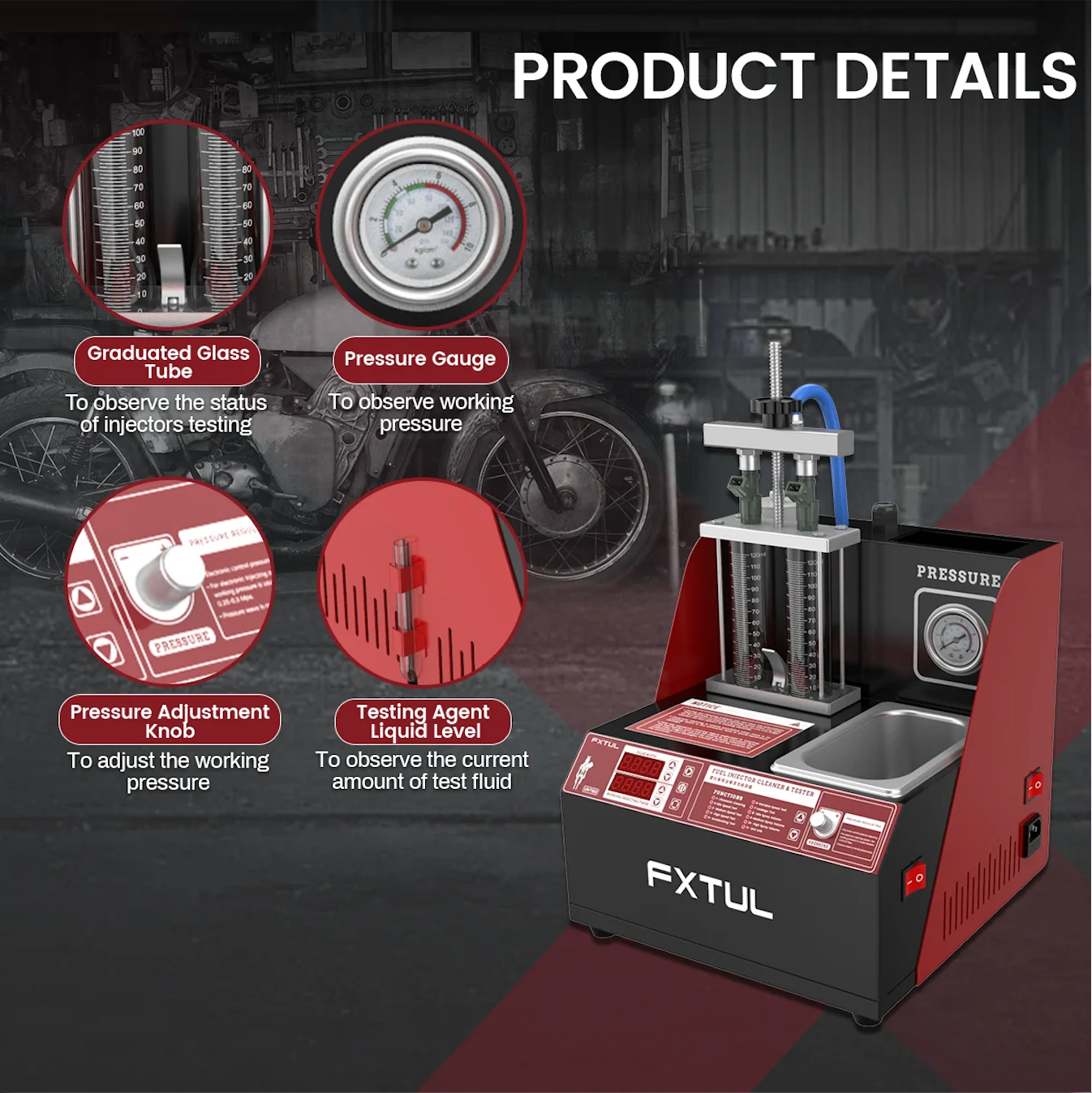 FXTUL UNT60 Fuel Injector Tester an Cleaner For BS6 2 Wheeler - Image 10