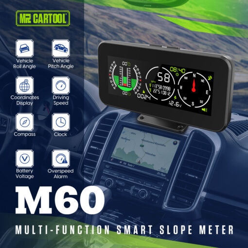 MRCARTOOL M60 GPS Inclinometer HUD with Compass for Off-Road SUV Vehicles Car Smart Slope Meter Gauge - Image 5