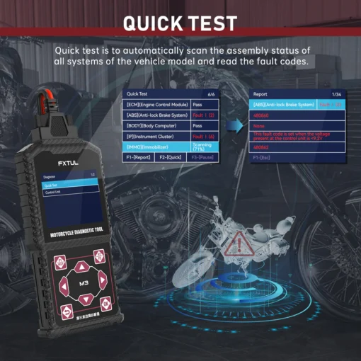 FXTUL M3 Motorcycle Diagnostic Tool OBD2 Code Reader Scan Tool For Honda Yamaha Motorcycle - Image 6